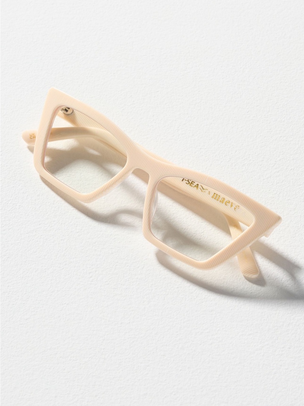 I-Sea+Maeve Cream Rectangle Blue Light Glasses